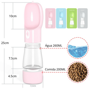 Garrafa Portátil de Bebida e Alimentação Para Animais de Estimação